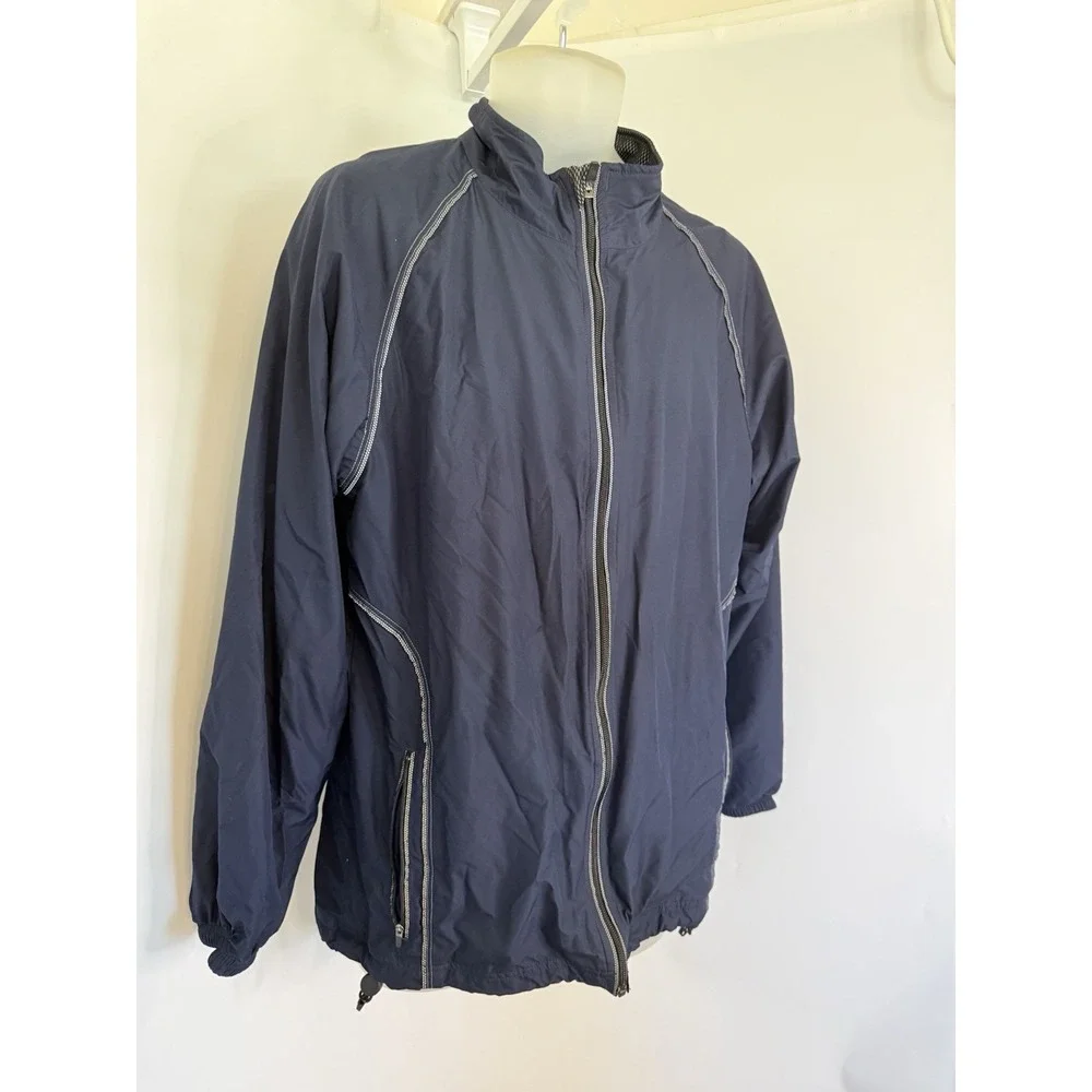 Roundtree & Yorke Sport Mens Jacket Blue Windbreaker‎ Vintage Medium Pockets GUC